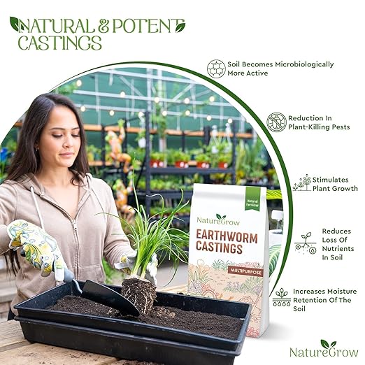 Earth Worm Castings 30LB (15LB, 2 Bags) - Organic Fertilizer Includes Humic Acid - Pure Worm Castings for Gardening