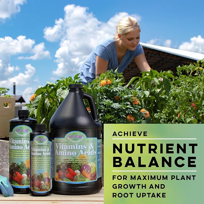 Microbe Life Hydroponics Premium Vitamins & Amino Acids Essential for Maximum Plant Growth and Root Uptake, Use with Any Feeding Systems Including Hydroponics or Soil, 16 Ounces