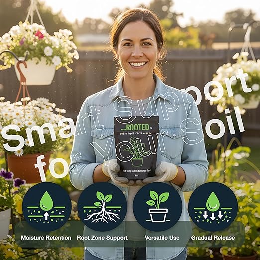 Advanced Water Retention & Root Growth Soil Additive with Polymer & Mycorrhizae for Houseplants Gardens Raised Beds Landscapes Hydro-Rooted Plants Enhances Moisture Retention & Nutrient Uptake
