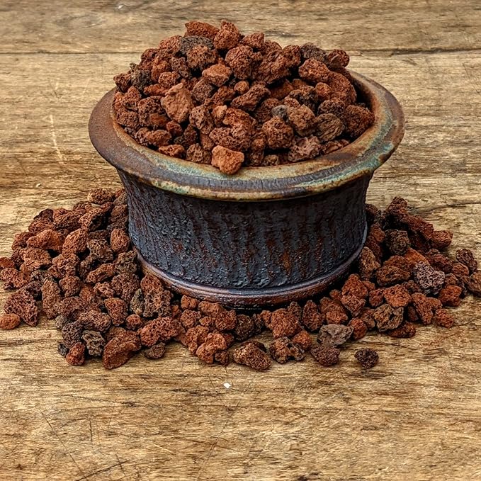 Tinyroots Red Lava Rock for Plants, 2.25 Quarts, Sifted Bonsai and Cactus Soil Additive, Maintains Proper Moisture, Used for Top Dressing, Volcanic Rock, No Dyes or Chemicals