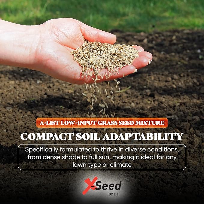 A-List Low Input Mixture Lawn Seed - Premium Grass Seeds for Lawn Repair Over Seeding and Thickening Ideal for Low Maintenance Drought-Resistant Lawn for High Traffic Sun and Light Shade Mix, 7 Pounds