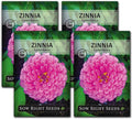 Sow Right Seeds - Luminosa Zinnia Flower Seeds for Planting - Non-GMO Heirloom Packet with Instructions to Grow - Heat & Drought Resistant - Huge Pink Blossoms - Beautiful to Plant in Your Garden (4)