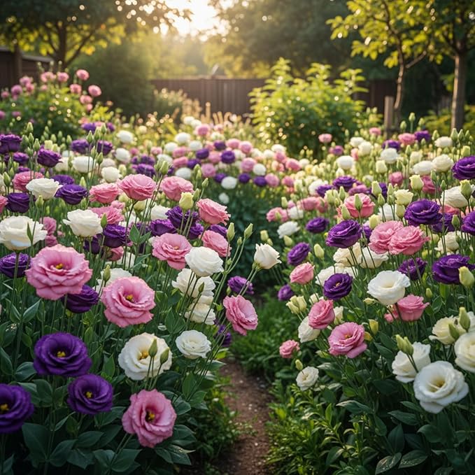 2000 Lisianthus Seeds for Planting, Mixed Color Eustoma Flower Seeds, Thornless Rose Seed, Non-GMO Eustoma Grandiflorum Perennial Garden Indoor Blooms