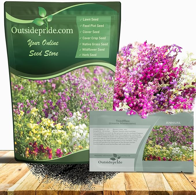 Outsidepride Toadflax Baby Snapdragon Seeds - 5000 Pcs Annual, Deer-Proof, & Compact Flower Seeds for Planting Vibrant Blooms, Ideal for Pollinators, Borders, Small Gardens, or Containers