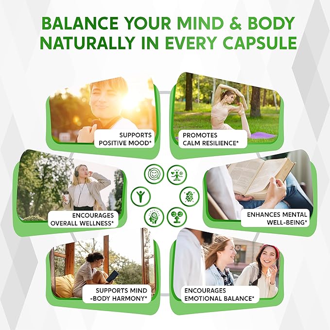 ST John's Wort 14-in-1 Natural Blend with Rhodiola Ashwagandha Chamomile Holy Basil L-Theanine Valerian Passionflower - 150 Count