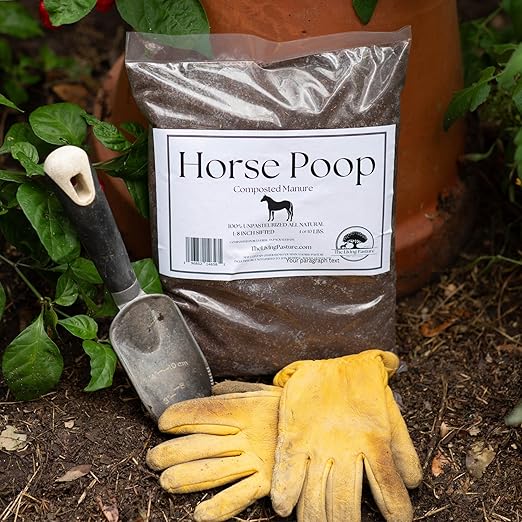 Horse Poop, 100% Natural Aged Unpasteurized Composted Manure and Sifted Premium Garden Soil Amendment for Plants, Compost Tea and Mushroom Substrate
