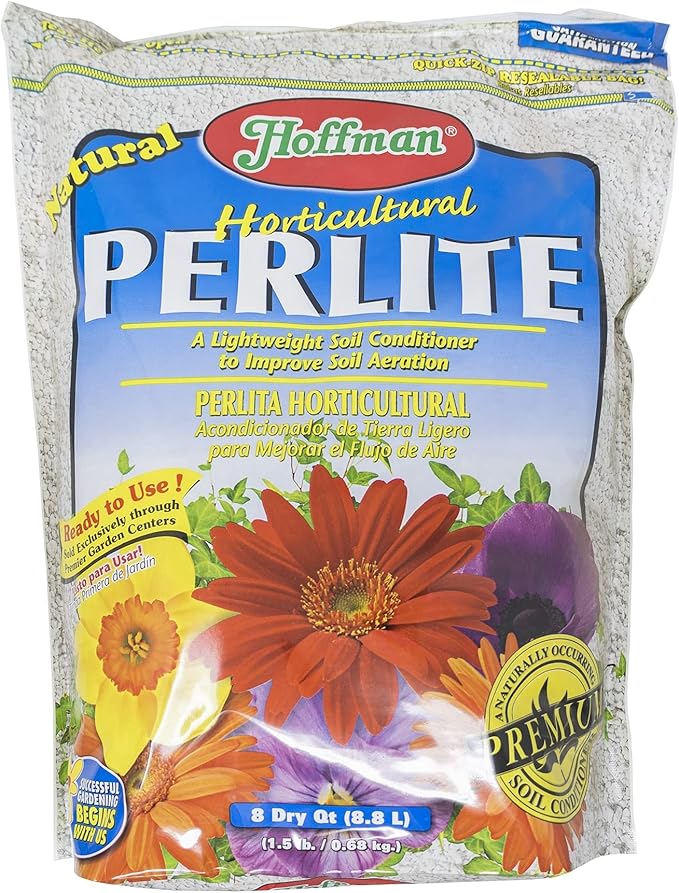 Hoffman Horticultural Perlite Lightweight Soil Conditioner to Improve Aeration, 8qt Bag