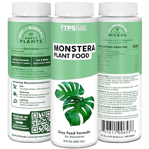 Monstera Plant Food – Liquid Fertilizer for Bigger Split Leaves, Lush Growth & Strong Roots, 8 oz