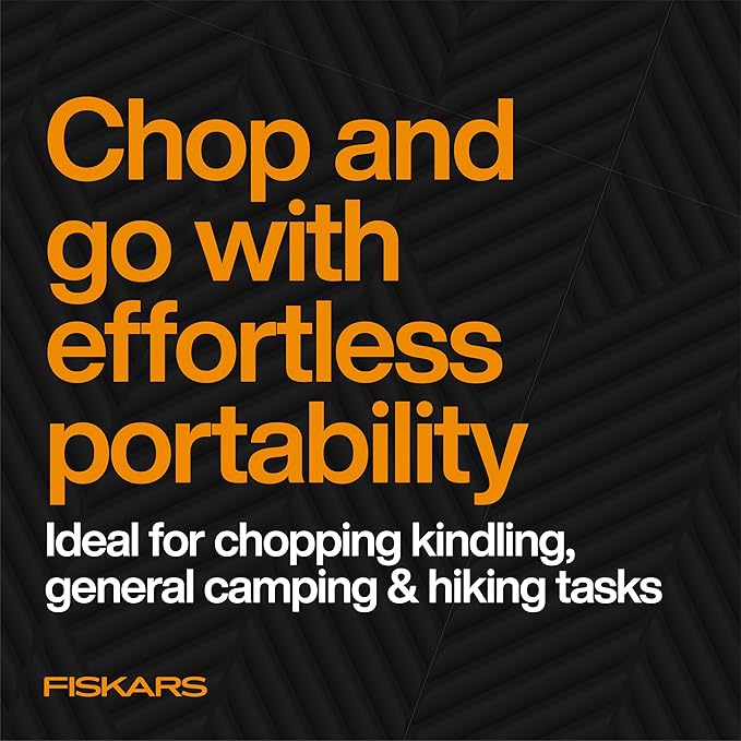 Fiskars X13 Ultralight Hiking Axe 13", Ultra-Sharp Forged Steel Blade for Efficient Chopping & Camping, 15% Lighter High-Visibility Orange FiberComp Handle Drives Tent Stakes, Sheath Included