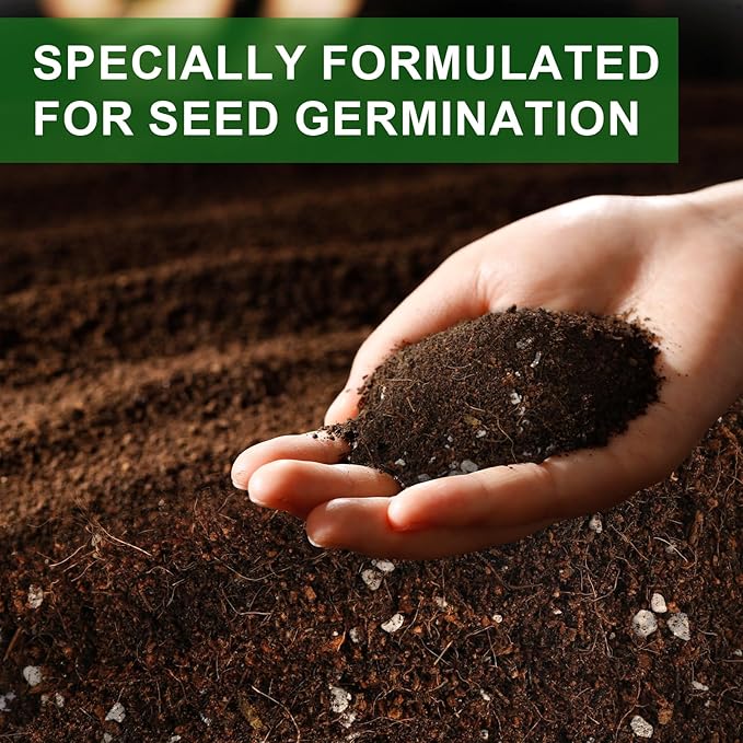 Seed Starter Potting Soil Mix 4qt, Seed Starting Mix for Germination and Growth, Loamy Compost Well-Drainaged Soil Fit for Vegetable, Flower, houseplant