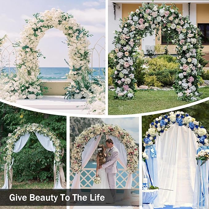 7.9 Ft H x 4.6 Ft W Metal Garden Arbor, Outdoor Wedding Arches for Ceremony, Assemble Easily, Black Garden Wide Arch Trellis for Climbing Plant Party Decoration