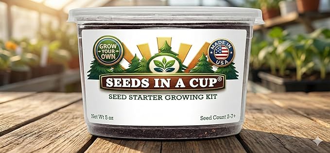 Seeds In A Cup Spearmint Grow Kit – Indoor Herb Garden Starter Set with Non‑GMO Spearmint Seeds, Soil & Cup – Easy Spring Planting Gift for Beginners, Kids & Home Kitchens