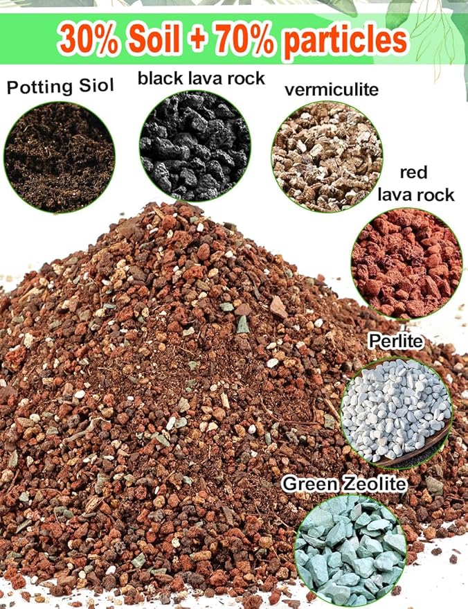 TOYPOPOR Succulent Soil, Cactus Potting Mix 12.5 Pounds/10QTS, High Drainage, Pre-Mixed Ready to Use for All Succulent Varieties, Indoor Plants, Bonsai, Terrarium, Houseplant, 30% Particles 70% Soil