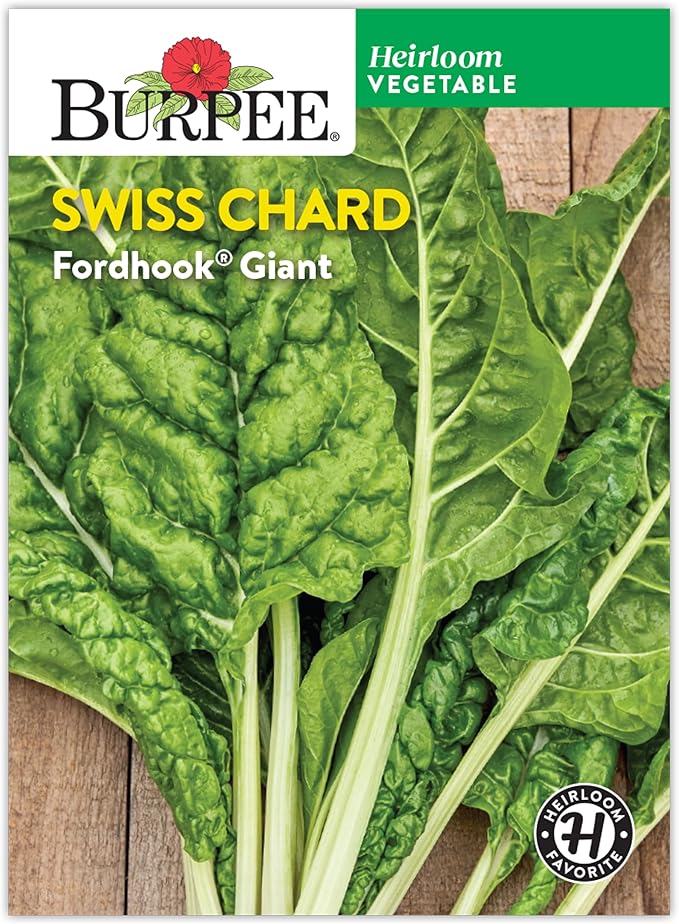 Burpee Fordhook Giant Swiss Chard Seeds - Heirloom Spinach Substitute Greens