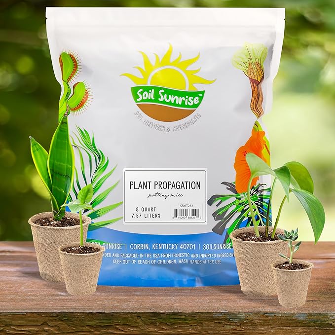 Soil Sunrise Plant Propagation Potting Mix (8 Quarts); Ideal Starter Mix for Rooting Plant Cuttings
