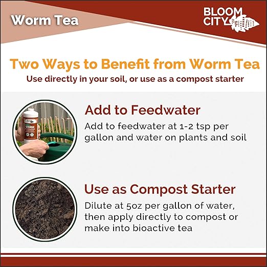 Bloom City Organic Worm Tea Concentrate and Compost and Bokashi Booster, 1/2 Pint (8 oz)