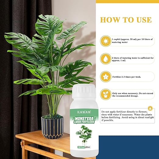 10oz Monstera Plant Food, Liquid Indoor Plant Fertilizer for Obliqua, Deliciosa and More, Microbial Organic Liquid Fertilizer for Houseplants’ Healthy Growth & Glossy Leaves
