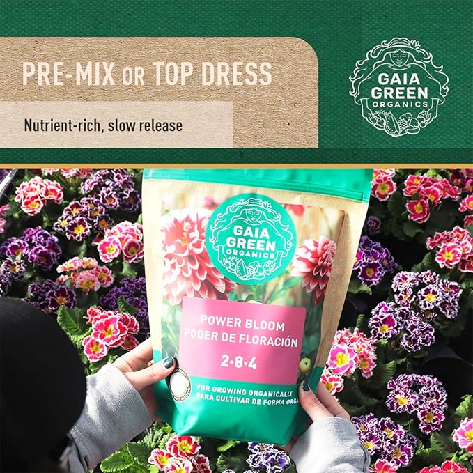 Gaia Green Power Bloom Fertilizer, 2 kg Pouch High Phosphate Organic Blend for Maximum Flowering and Fruit Production in Professional Hydroponics and Traditional Soil Gardening