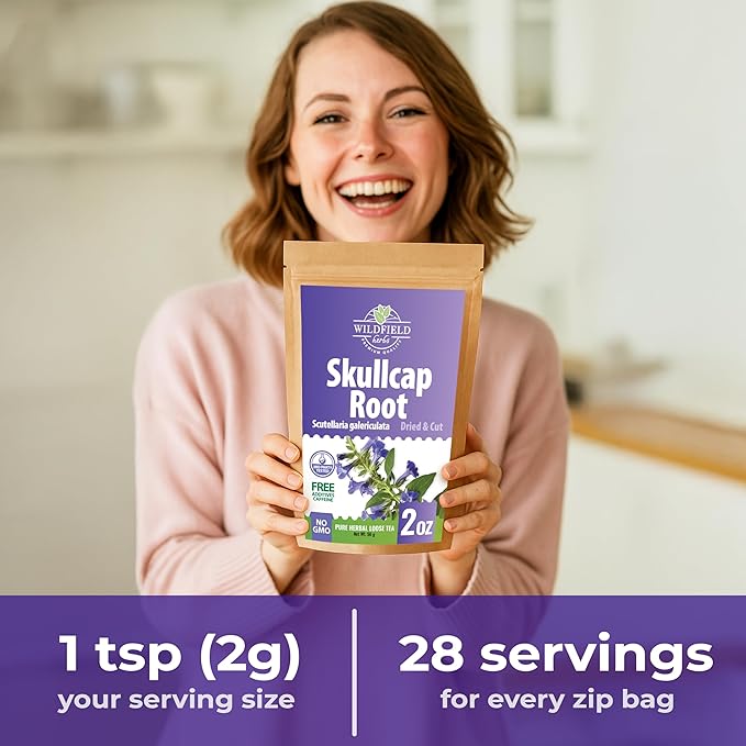 2 oz. Skullcap Herbal Tea (Scutellaria) – 56g Dried Skullcap Herb Tea Escutelaria