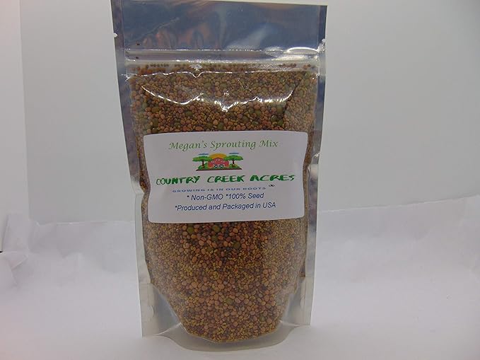 8 oz Megan's Sprouting Mix- Perfect Blend of Mung Bean, Alfalfa, Broccoli and Radish Sprouting Seeds, Non-GMO, Country Creek LLC