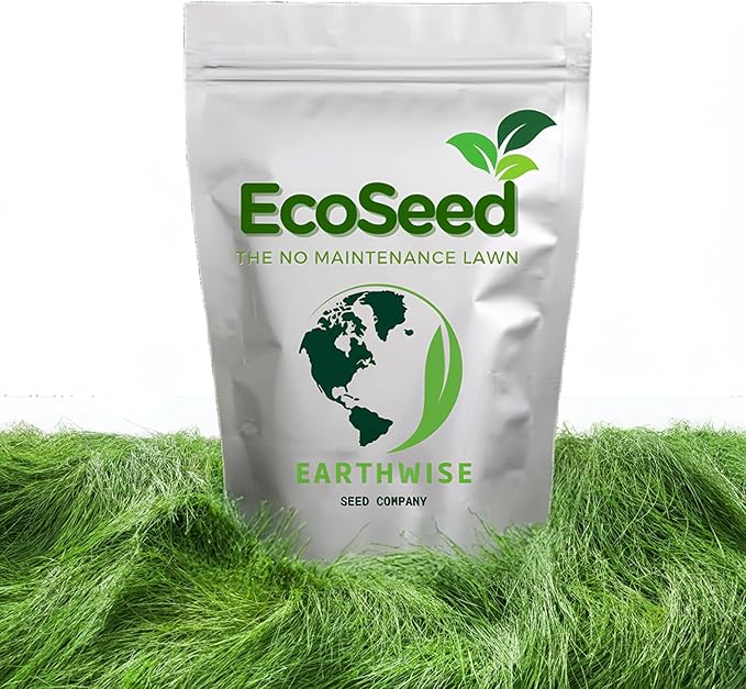 Earthwise EcoSeed No-Maintenance Lawn Seed Mix – 1 lb Bag – Low-Water, Low-Mow Grass Blend – Covers 200 sq ft