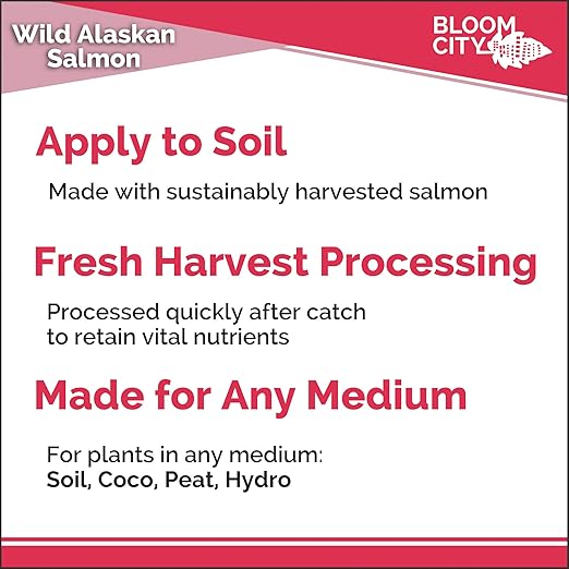Bloom City Organic Wild Fish Fertilizer – Sustainable Salmon Plant Food for Lush Green Leaves & Healthy Soil, 1 Gallon