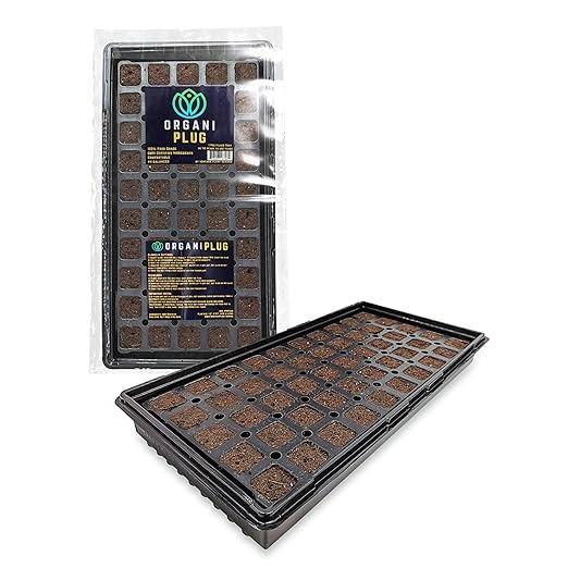 VPS OrganiPlug Hydroponic Seed Starter Plugs, 50 pcs in 1 Prefilled Tray, Rapid Root Planting Pods for Seedling, Clone, Cutting, Promotes Plant, Flower, Vegetable Growth w/Organic Soil Ingredients