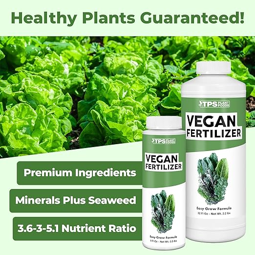 Vegan Fertilizer for Vegetable Gardens, Works Great for All Types of Plants, Liquid Fertilizer by TPS Plant Foods, 8 oz (250mL)