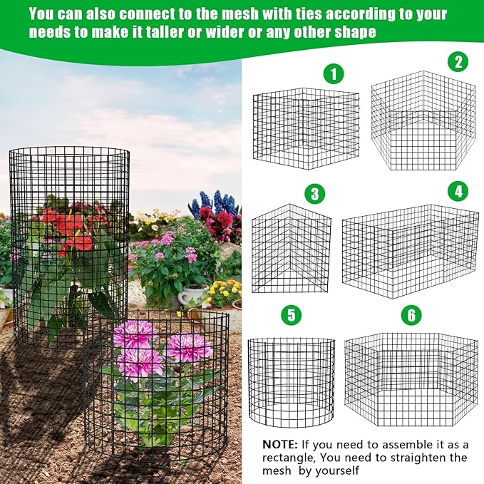 10 Pack Plant Protector from Animals, 13x12 inch Wire Plant Cages Mesh Plant Cage Garden Plant Protector, Sturdy Bunny Barricades Chicken Wire Cloche Plant Protectors for Keeping Bunny Animals Out