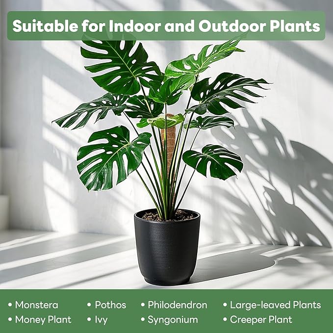 Moss Pole for Plants Indoor - 4 Pack Plant Supports for Climbing Plants to Grow Upright - 16 inch Stackable Moss Sticks Coir Totem Pole Plant Support for Monstera Pothos Philodendrons Potted Plants