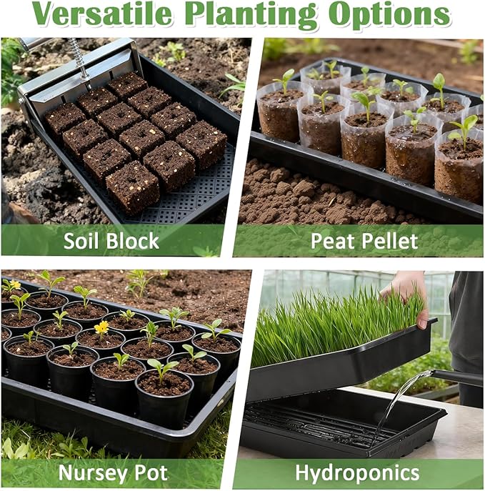 10 Pack 1020 Mesh Trays, Extra Strength 1020 Mesh Bottom Trays with Holes, 20'' x 10'', Heavy Duty Propagation Flats for Microgreens, Seed Starting, Soil Blocks, Hydroponics & Wheatgrass
