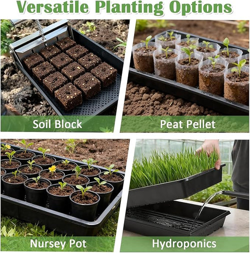 10 Pack 1020 Mesh Trays, Extra Strength 1020 Mesh Bottom Trays with Holes, 20'' x 10'', Heavy Duty Propagation Flats for Microgreens, Seed Starting, Soil Blocks, Hydroponics & Wheatgrass