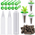 Vesici 240 Pieces Hydroponic Pod Kit Including Grow Baskets Grow Sponges and Domes Pod Labels Hydroponics Growing Kit for Garden Indoor