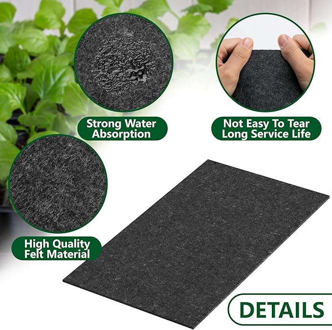 EBaokuup 12 Pcs 24-Cell Replacement Capillary Mats-13 x 8.3 Inches Self Watering Seed Starting Mat-Capillary Mats for Indoor Gardening Greenhouse Plant Seed Starting