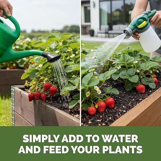Strawberry Fertilizer for Fruit and Berry Gardens, Liquid Plant Food, 32 oz (1 Quart)