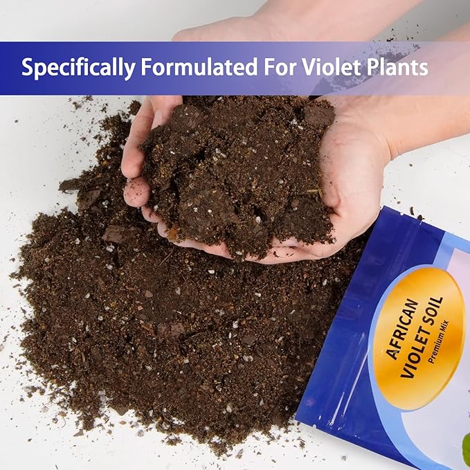 African Violet Potting Soil Mix 10qt, Pre-Mixed Acid Soil Ideal for African Violets to Ensure Optimal Nutrient Uptake and Vibrant Blooms
