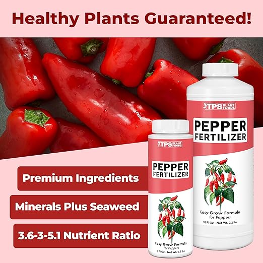 Pepper Fertilizer, Complete Liquid Pepper Plant Food, 8 oz (250mL)