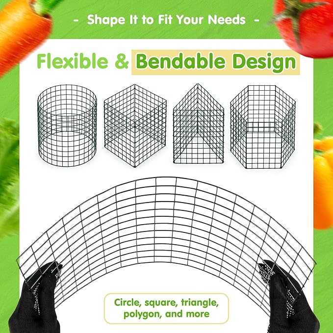 10 Pack Round Plant Protector from Animals – 30pcs 12" × 12" Metal Wire Mesh Garden Plant Cages Wire Plant Covers Pre-Bent Metal Mesh for Seedling Raised Bed Garden Protection for Vegetables Flower