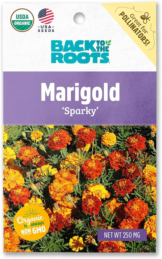 Back to The Roots 100% Organic Seed Packet - Marigold 'Sparky' 250mg