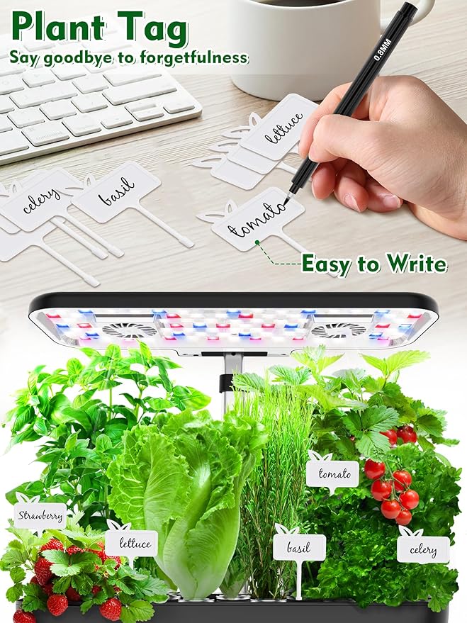 Seed Pod Kit for Aerogarden, 182 Pcs Grow Anything Kit for Hydroponics Growing System, Hydroponics Supplies with 60 Grow Sponges, 30 Grow Baskets, Plant Food A&B, 30 Grow Domes, 60 Pod Labels (72 pcs)