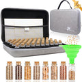 SMUJU 【80 Slots】 Seed Storage Organizer, Sturdy Seed Organizer Storage Box with Dual Zipper Bag and 84Pcs Label Stickers, Glass Seed Storage Container for Flower Vegetable Plants Garden Seeds Saving