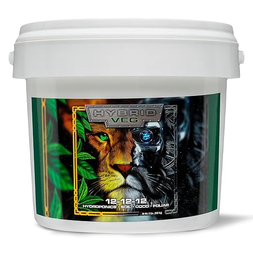 GreenGro Hybrid Veg, Water-Soluble Fertilizer for Plants, Highly Concentrated Liquid Plant Food for Indoor & Outdoor Gardens 12-12-12 2lb
