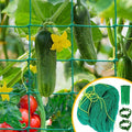 Garden Trellis Netting for Climbing Plants Outdoor, Plant Netting for Cucumber, Tomato, 6.6x32.8 FT Trellis Net with 4x4 Inch Mesh as Vegetable Netting for Grape, Bean,Growing Pea,w/Plant Clips