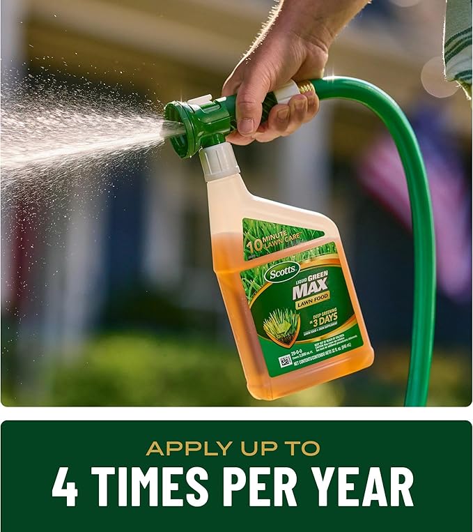 Scotts Liquid Green Max Lawn Food Refill, Lawn Fertilizer and Iron Supplement, for Any Grass Type, 29-0-0, 32 fl. oz.