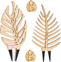 Treleaf Bare™ Bundle – Monstrella + Palmella - Set of 2 Wooden Plant Trellises for Indoor Climbing Houseplants – 12” Tall Customizable Leaf-Shaped Plant Supports