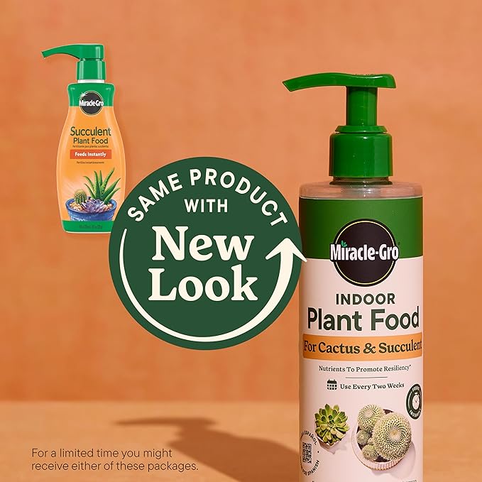 Miracle-Gro Indoor Plant Food for Cactus and Succulent, Liquid Plant Food for Indoor Succulents and Cactus, 8 fl. oz., 2-Pack