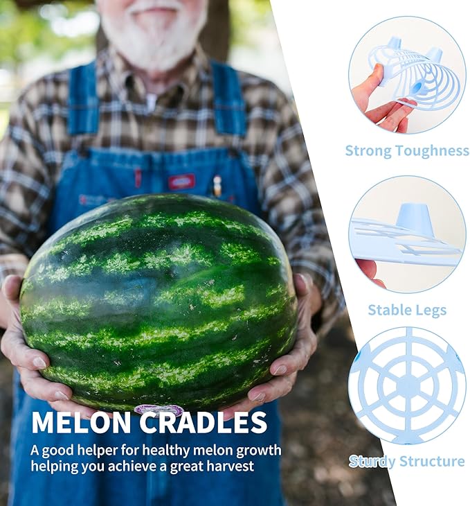 15 Pack Melon Cradle for Garden Pumpkin Support Stand Trellis,Avoid Ground Rot,Plastic Plant & Garden Support for Pumpkin Watermelons Squash Strawberries(Blue)