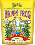FoxFarm Happy Frog Fruit & Flower Fertilizer - Supports Abundant Fruit & Flowering - Nitrogen for Sustained Growth - Mycorrhizal Fungi - OMRI Listed - 4 lb