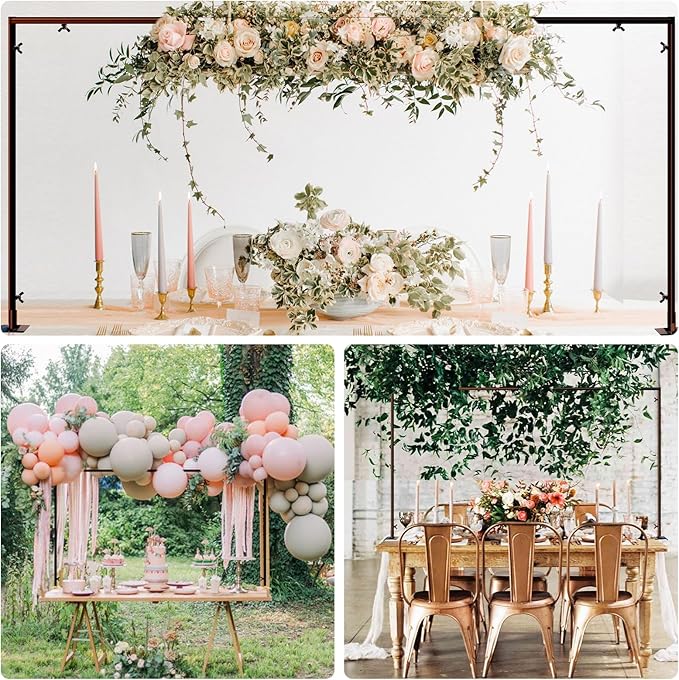 Over The Table Rod Stand with Clamps Adjustable 31"-110'' Length 31"-64" Height Table Balloon Arch Stand with Storage Bag Metal Decorating Rod for Table Hanging