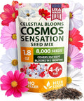 HOME GROWN Cosmos Flower Seeds Bulk Pack for 2026 (1.8 oz) 8,000+ Heirloom Annual Wildflower Seeds Pollinator-Friendly Mix for Pollinators & Outdoor Gardens
